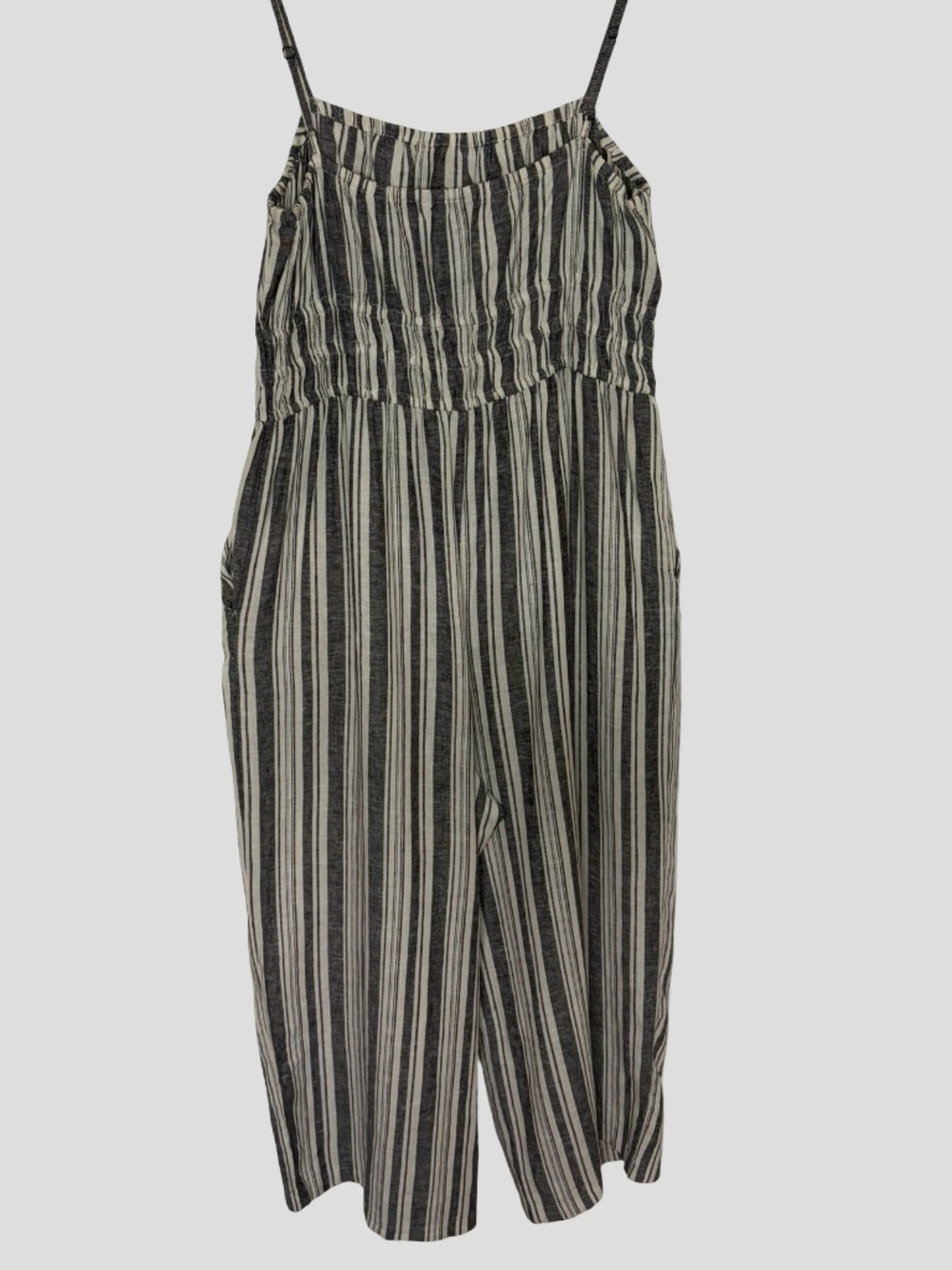 Womens George Black/White Linen Blend Summer Lounge Beach Wide Leg Jumpsuit-XL